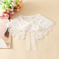 spring and autumn white hollow water soluble lace hollow lace shawl female outer wear summer thin wild cape fake collar