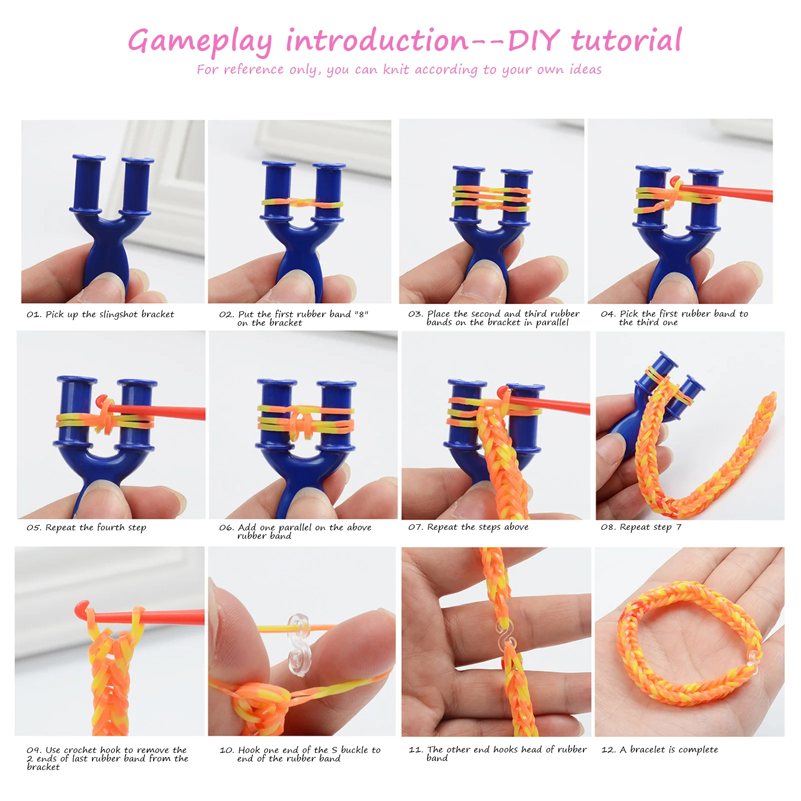 

32 Grids Colorful Loom Rope Set Rubber Premium Rubber Bands Bracelet DIY Kit Gift For Girls Kids DIY Toys