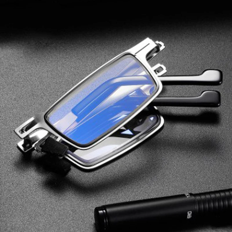 Новые портативные складные очки для чтения Ультра тонкие металлические