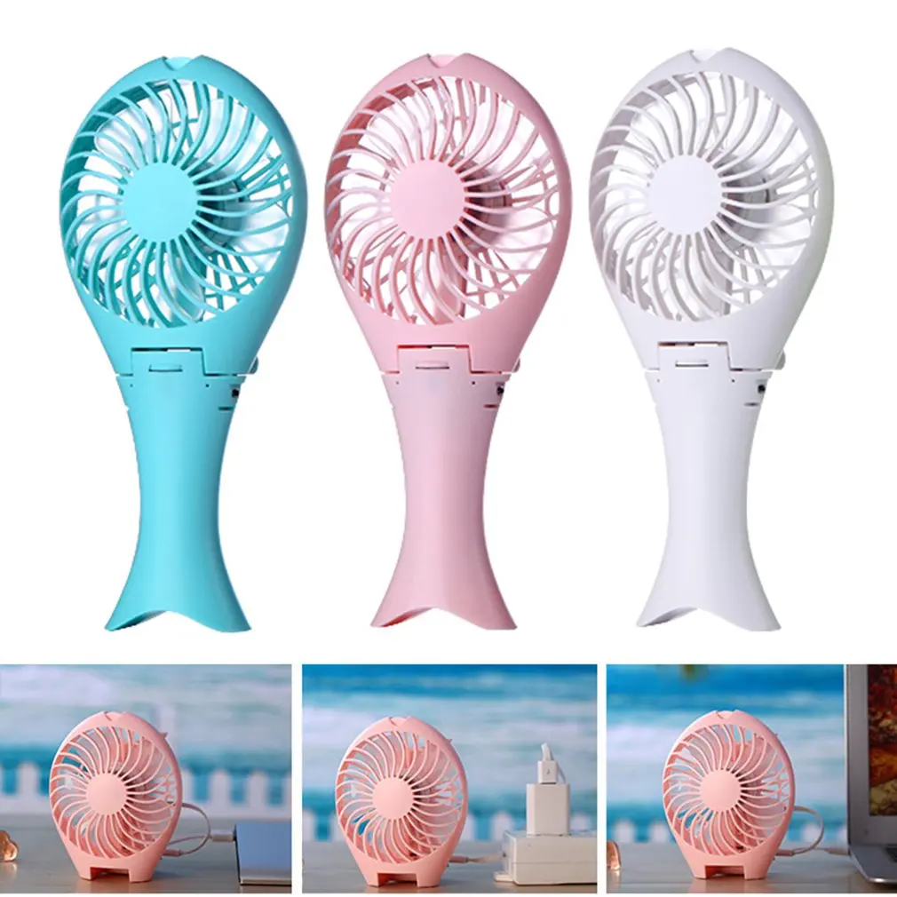

Energy-saving Mini Air Conditioner Fan Portable USB Rechargeable Handheld Mermaid Foldable for Travel Camping Rotary Vane 6V