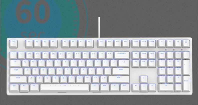 IKBC F108 F87 TKL механическая клавиатура без ключа синий светодиод cherry mx Переключатель коричневый синий белый led подсветка игровая клавиатура - Цвет: 108 kb blue led