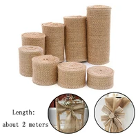 2m jute burlap hessian ribbon rolls vintage rustic wedding decoration christmas gift wrapping festival party home decor