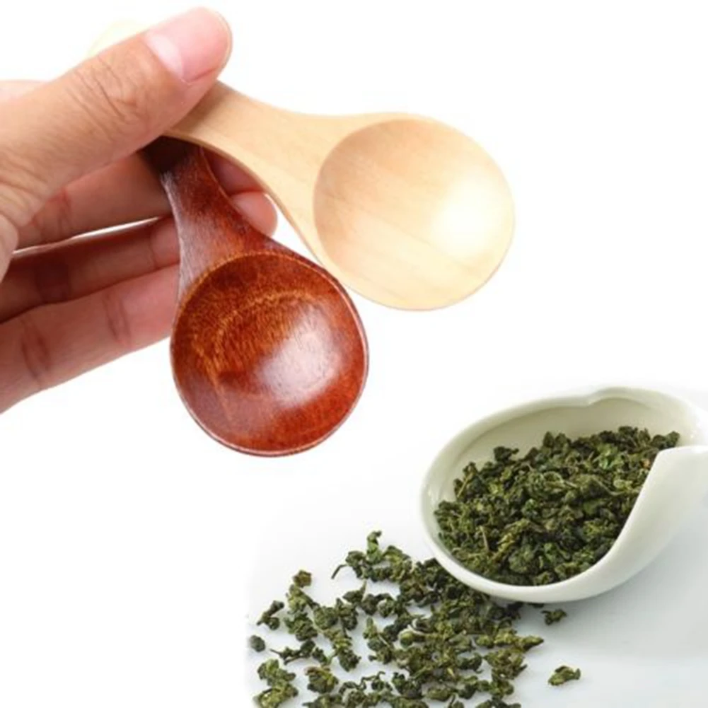 Exquisite Life Natural Wooden Small Spoon Scoop Tea Honey Coffee Condiment Salt Sugar Spoon Baby Feeding Tableware Hot Selling