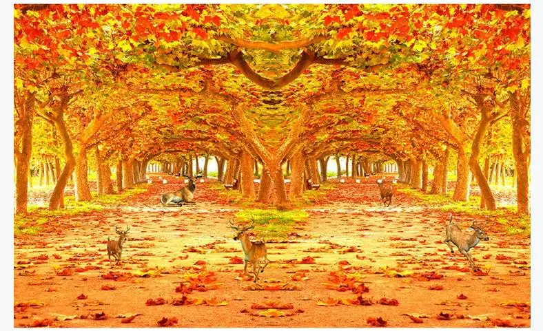 Креативные 3D настенные фрески Осенний пейзаж бумаги домашний декор современные
