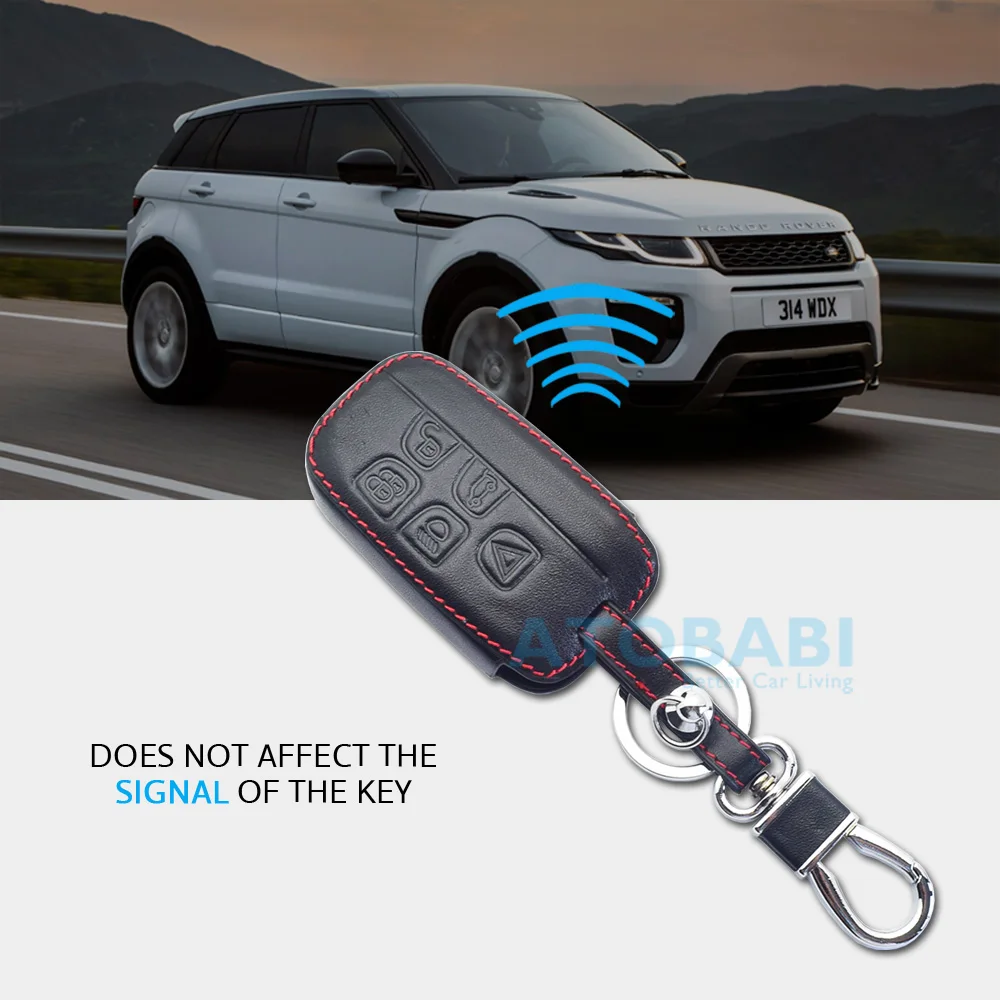 Кожаный чехол для ключа автомобиля Land Rover LR4 Дискавери LR2 Range Sport Evoq Jaguar 5 кнопок