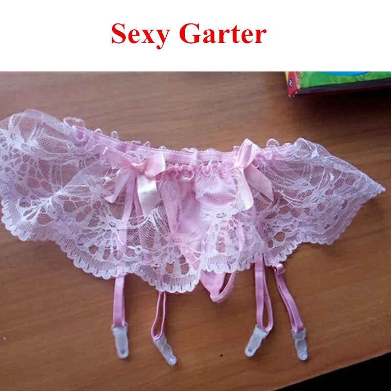 Pink No Stockings Кружевной Цветочный Топ, сексуальные подтяжки+ сексуальные нейлоновые чулки до колена, Эротическое нижнее белье, сексуальный набор Stockinigs для женщин, свадебные подвязки - Цвет: Pink No Stockings