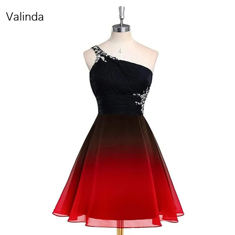 

One Shoulder Ombre Short Homecoming Dresses Hoco Birthday Party Short Prom Dress