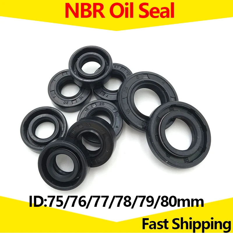 

NBR Framework Oil Seal ID 75mm 76mm 77mm 78mm 79mm 80mm OD 85-171mm Thickness 5-16mm Nitrile Butadiene Rubber Gasket Rings