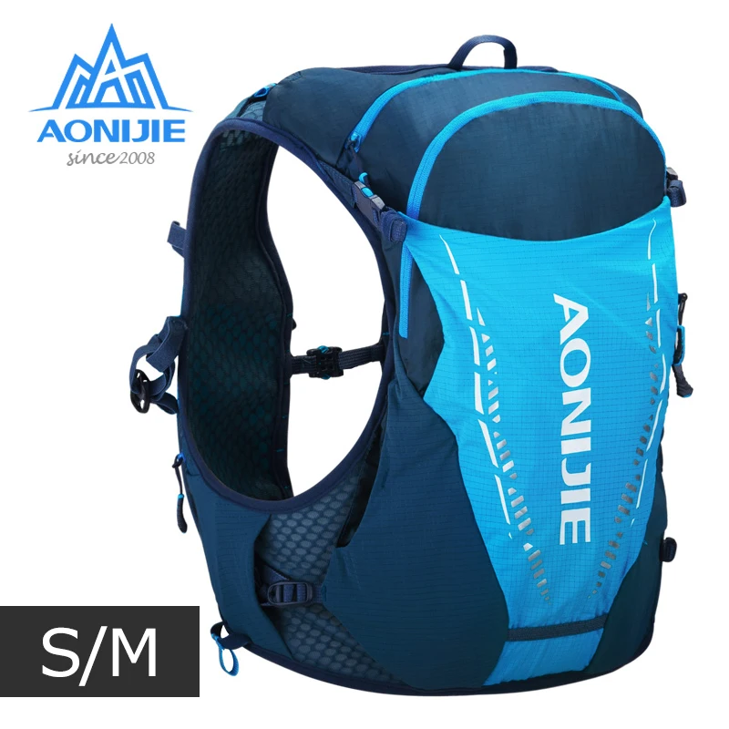 AONIJIE SM Size C9103 Ultra Vest 10L Hydration Backpack with 2pcs 420ml Soft Water Flask Hiking Cycling Bag Running Marathon Bag
