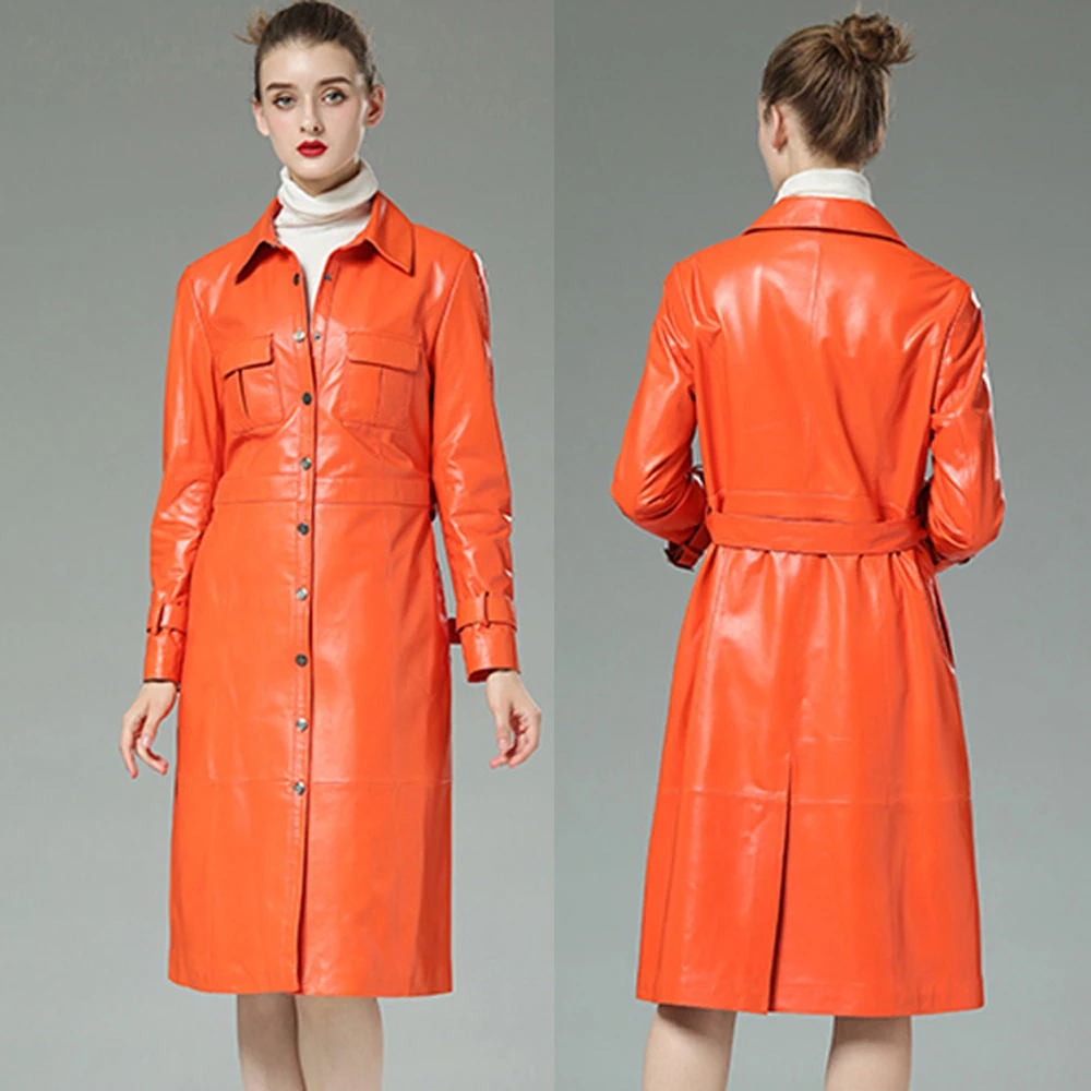 SANI модная женская одежда из овечьей кожи осенняя и весенняя тонкая кожаная