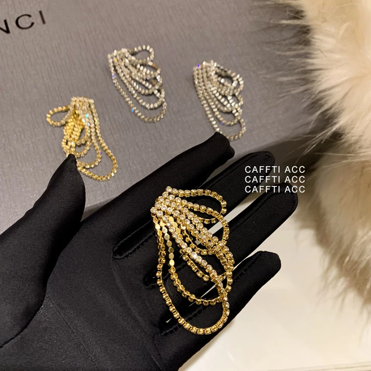 

Waterfall tassel earrings niche design high-end style earrings