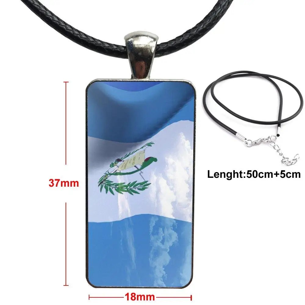 

Guatemala Flag Other Country Flags Design Fashion Vintage Glass Women Rectangle Necklace Pendants For Women Wedding