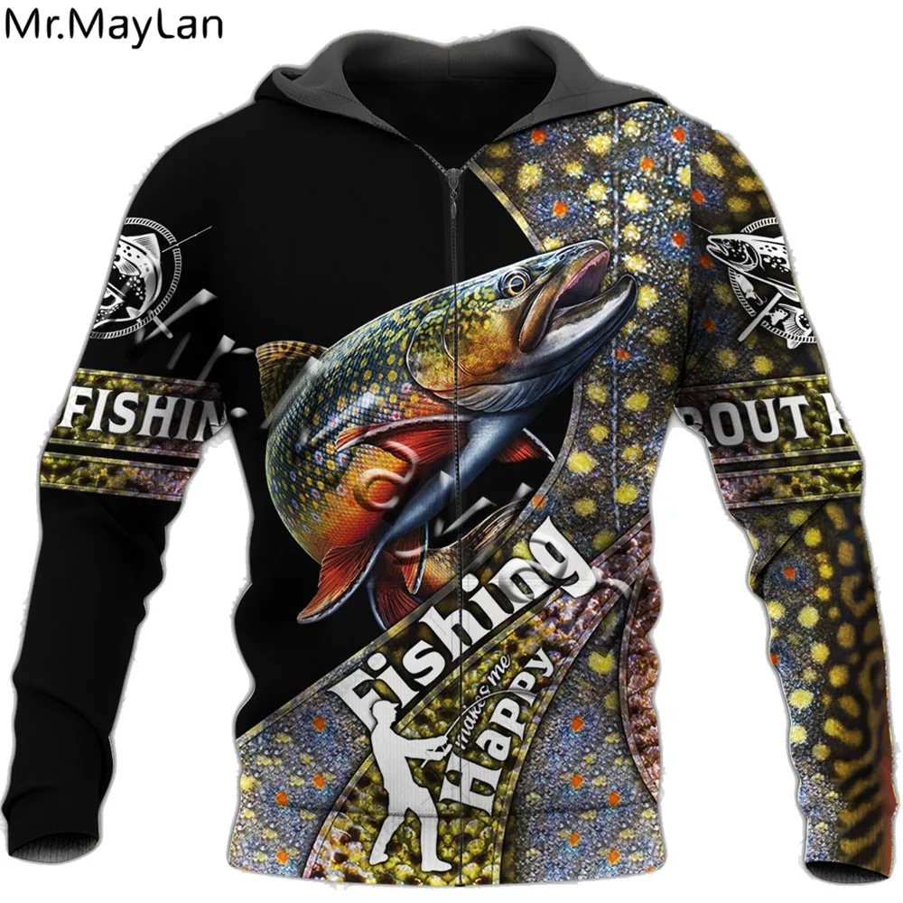 

2020 New Fashion Men Hoodies Trout Fishing 3D All Over Print Jacket Men/women Harajuku Hood Unisex Casual Streetwear Sweatshirt