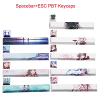 for cherry profile pbt keycaps five sides dye subbed mechanical keyboard 6 25u spacebar esc customized cartoon girl keycaps