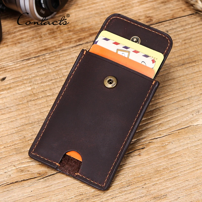 Контакта бизнес держатель для карт кошельки Crazy Horse кожаный бумажник мужской id