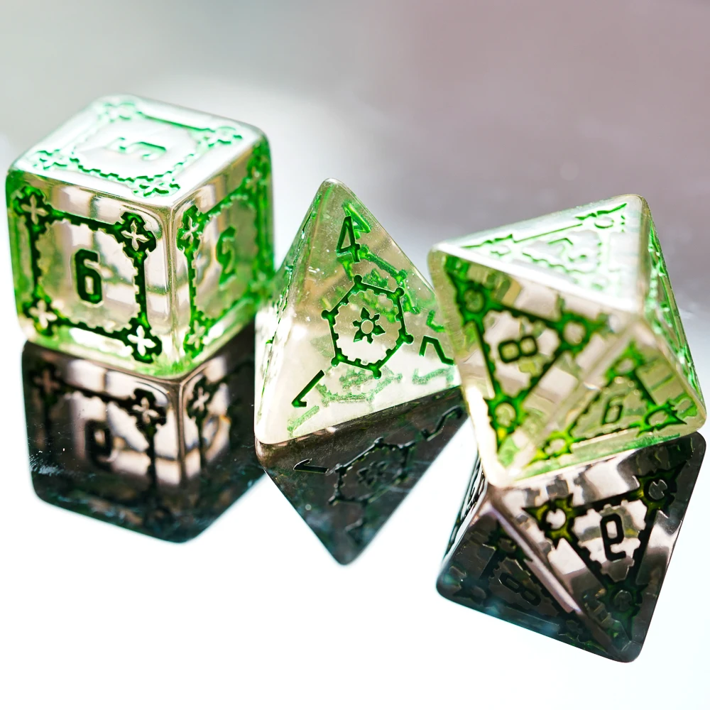 7 шт. 25 мм гигантский игральные кости DND набор многогранных кубиков с кожаным