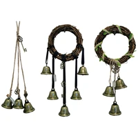 rattan ring witches bells handmade wall hanging decorative wind chime boho decor ornament door protection charm for suitable