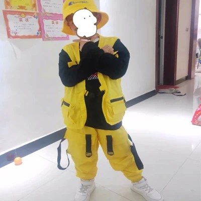 Children'S Jazz Dance Costumes Boys Street Dance Set Hip Hop Clothing For Girls Hiphop Pocket Set Ballroom Stage Outfits DQS306