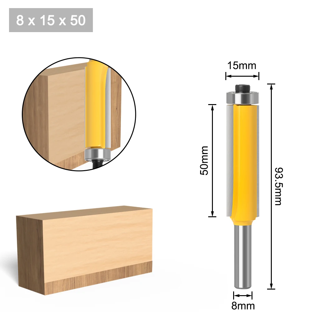 1 шт. 8 мм хвостовик длинное лезвие утапливающее сверло фреза концевой подшипник для деревообрабатывающего режущего инструмента
