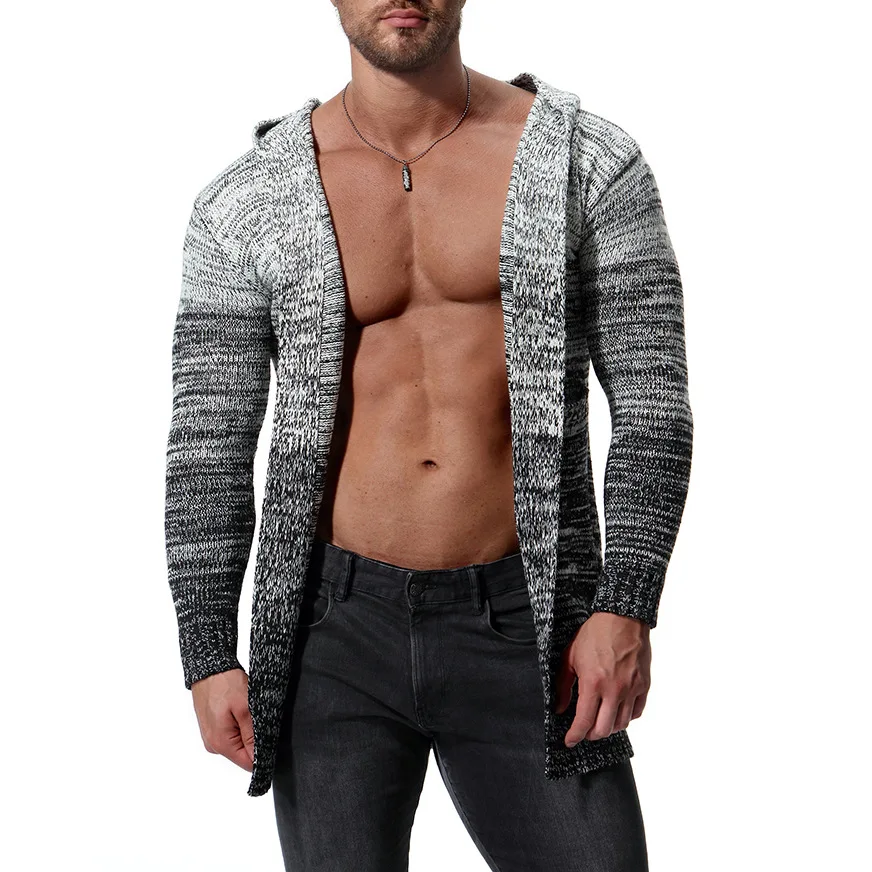 Мужской свитер с длинными рукавами сплошной цвет обычные однотонные свитера