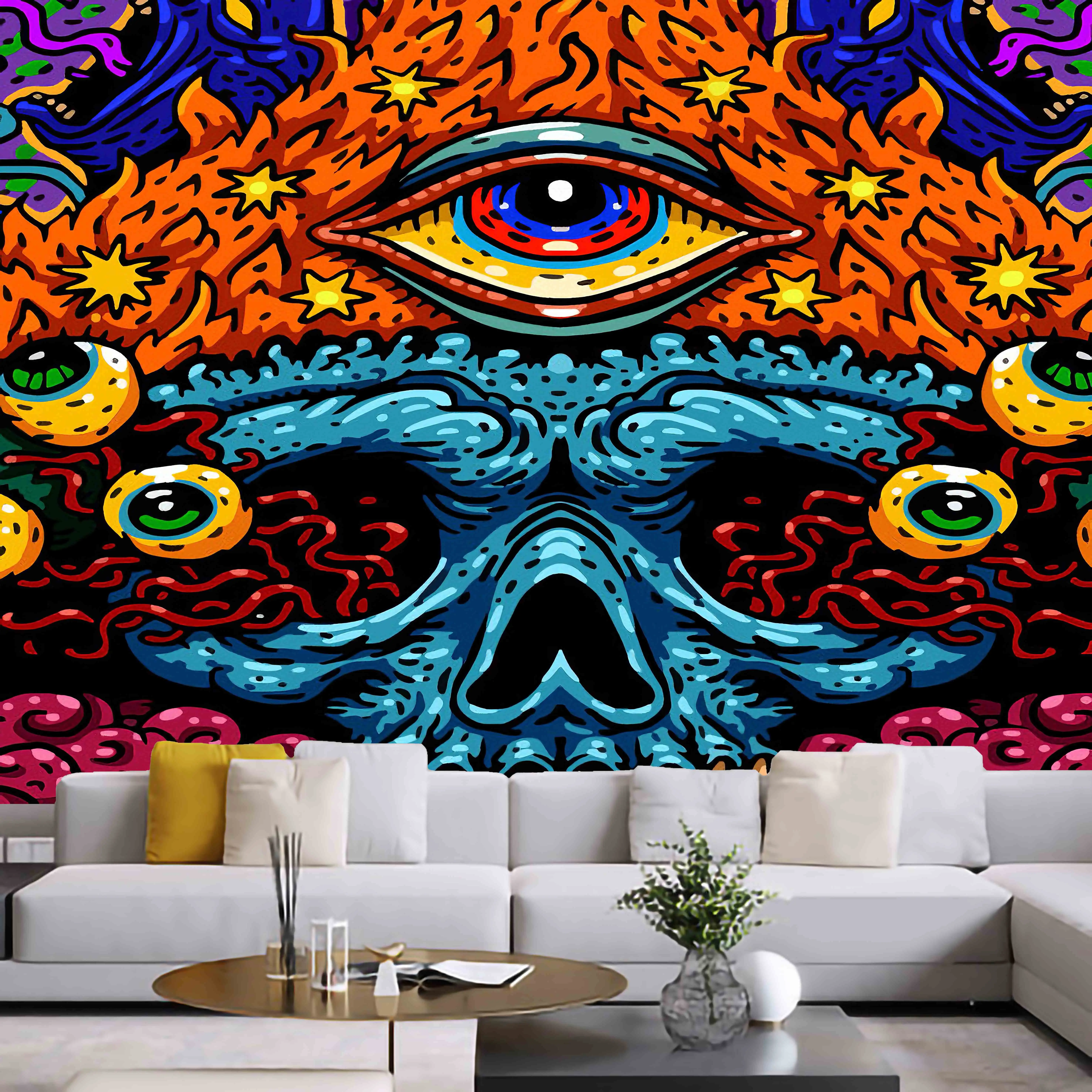 

Psychedelic Tapestry Mandala macrame hippie Art Wall Hanging Tapestries for Living Room Home Dorm Decor
