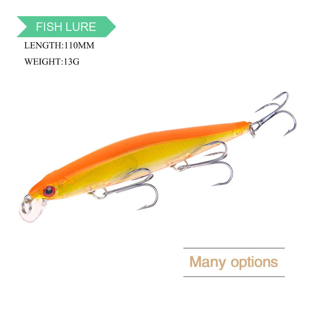 

Minnow Fishing lure11cm/13g Sinking Wobbler Trout black Bass Surface lure Artificial Hard baits carp surfcasting Fishing Tackla