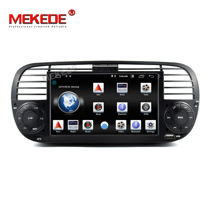 MEKEDE 1024x600 ips 7 дюймов 2G ram Android 9,0 автомобильный dvd-плеер gps для FIAT 500 аудио система автомобиля аудио gps DVD для FIAT 500 DSP