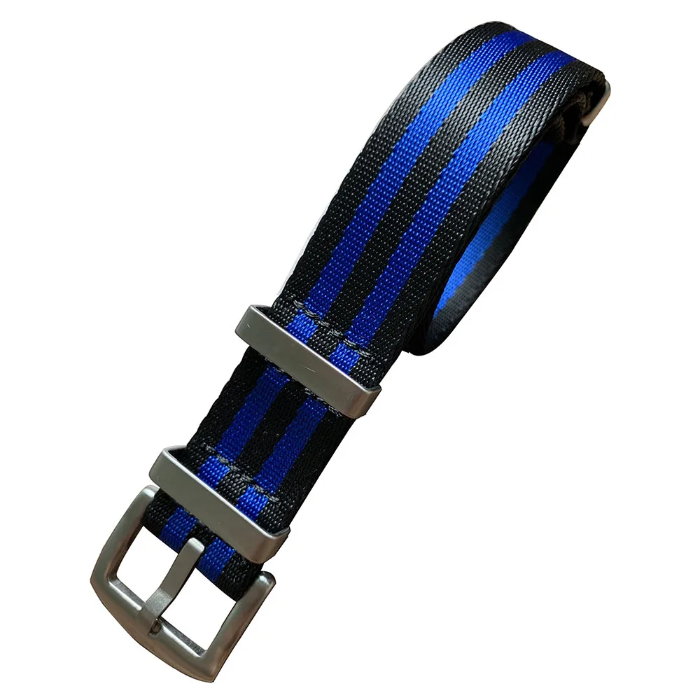 Премиум ремень безопасности нейлоновый ремешок для часов NATO 20 мм 22 двойной синий