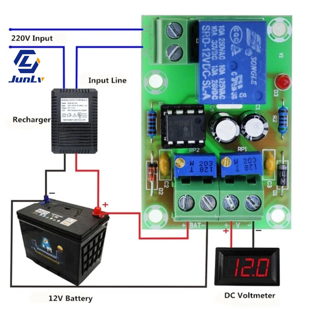 12V контроль зарядки аккумулятора Панель | Интеллигентая (ый) Зарядное устройство