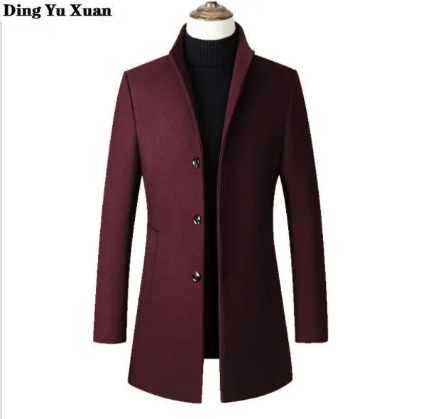 Весна Осень 2021 мужской серый красный приталенный шерстяной тренчкот для мужчин