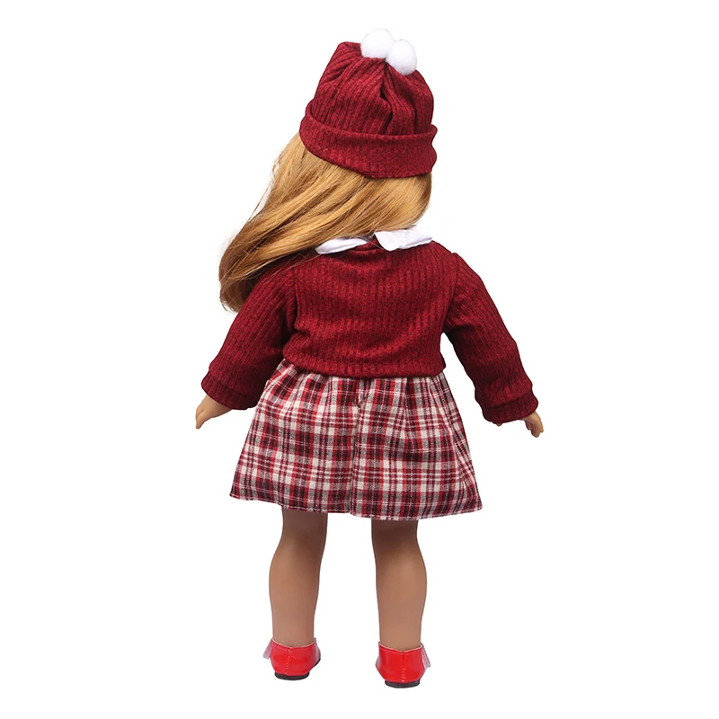 3 шт./лот модная шляпа пальто решетка платье костюмы подходит для 18-дюймовой куклы