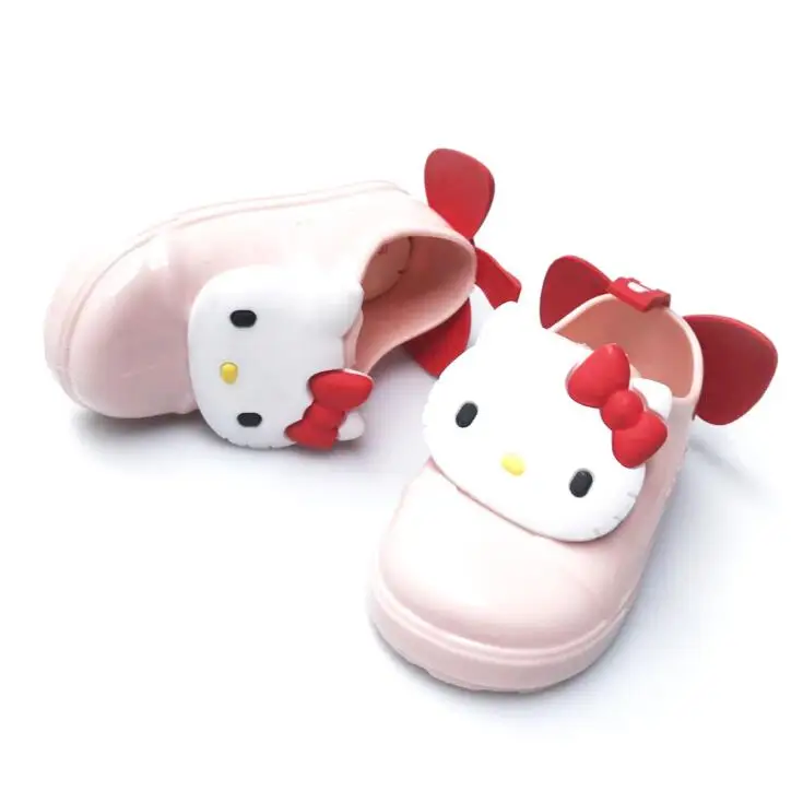 Стиль hello kitty пластиковые сандалии для девочек дышащая детская обувь детские сандалии