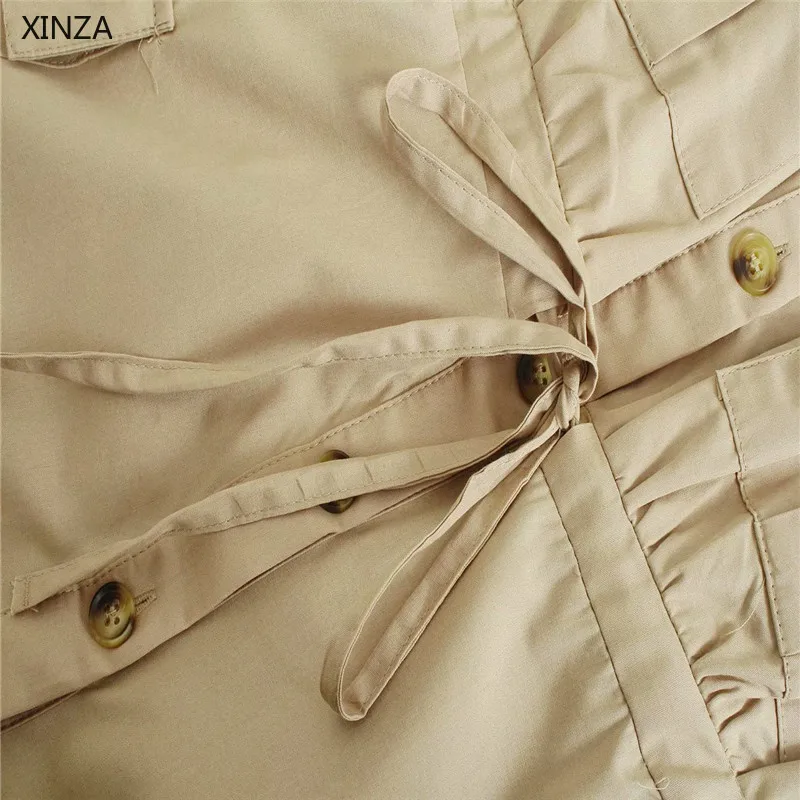 

Women Cargo Summer Jumpsuit Za 2021 Sleeveless Wide Straps Adjustable Drawstring Vintage Playsuits Woman Elastic Jumpsuits