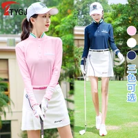 spring women golf shirts lady autumn long sleeve solid golf shirts breathable outdoor quick dry sportswear golf tennis slim tops