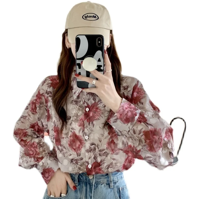 

Real of Autumn Clothing New Flower Long-Sleeved Shirt for WomenRachel