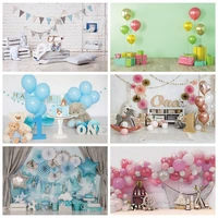 laeacco birthday party photo backgrounds balloons stars bears gift cake newborn photography backdrops for photo studio photocall