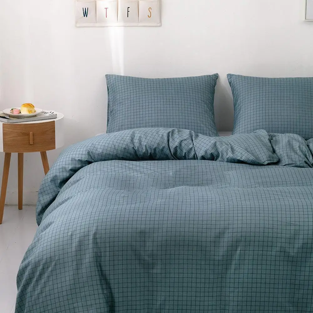 

Маленький клетчатый чехол из трех предметов с начесом в стиле ретро, простые постельные принадлежности, размер US, стеганое одеяло Y4X0