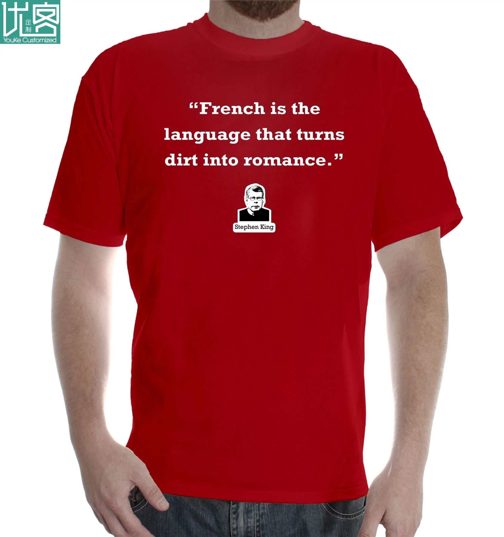 Новая мужская цветная хлопковая футболка с коротким рукавом Стивен Кинг цитата: