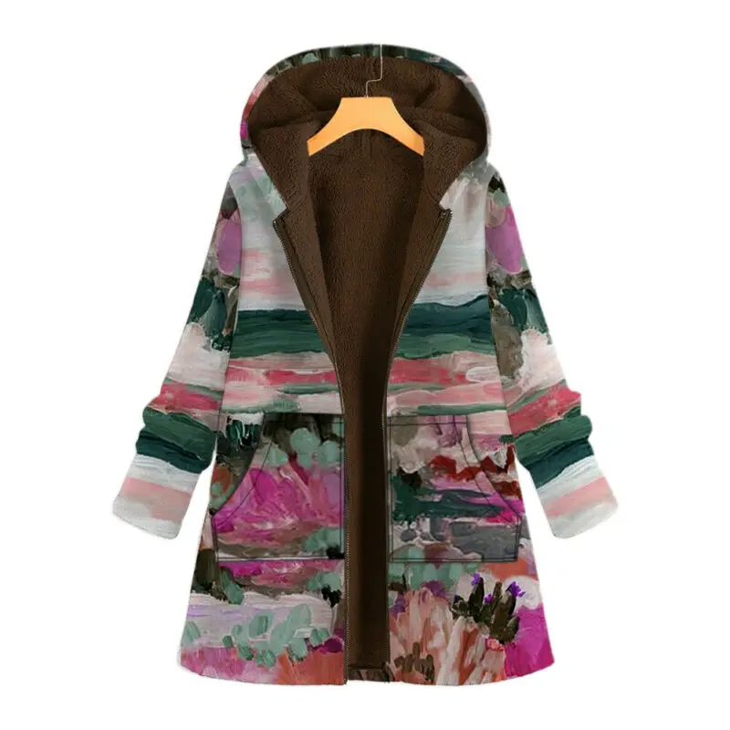

Women Ladies Winter Warm Casual Hooded Long Sleeve Jacket Coat Soft Outwear New