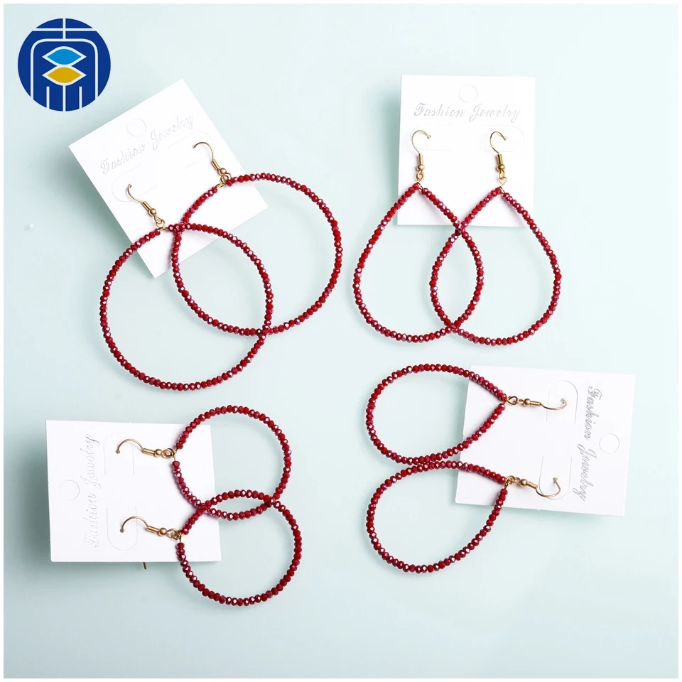 Новый дизайн кубические бусины хрустальные серьги оптом для