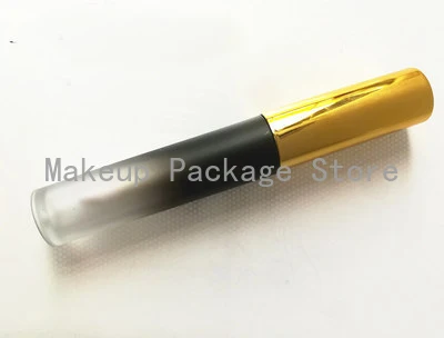 

3.5ML 20/50pcs Matte Black Gradient Lipgloss Bottle,DIY Empty Plastic Frosted Black Eyeliner Tube N Gold/Black Cap,Mascara Tubes