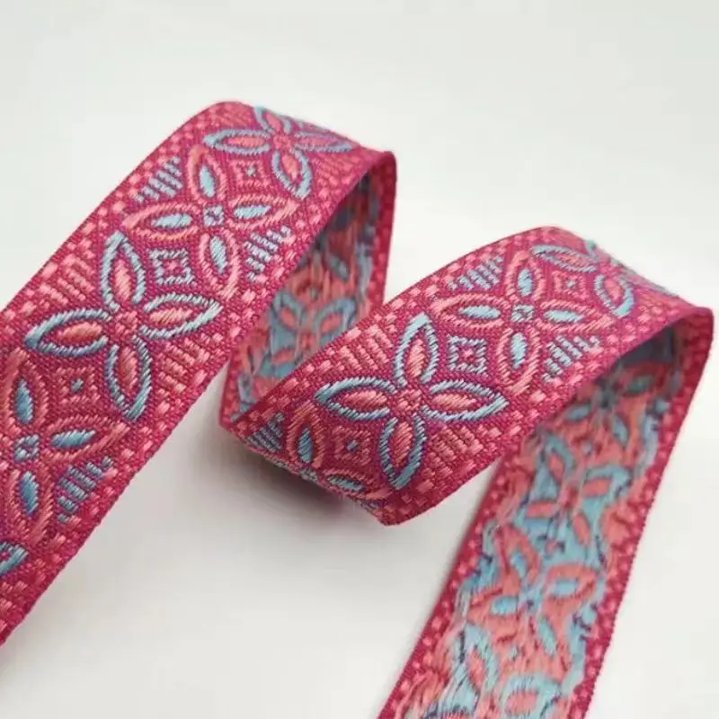 

25 мм Diy вышитая жаккардовая лента в этническом стиле 4 цвета высокое качество