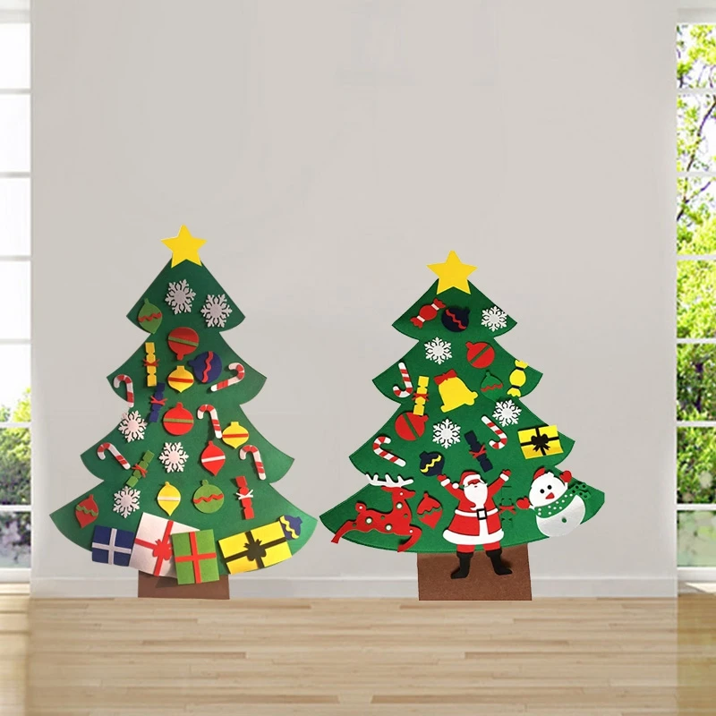

DIY Felt Christmas Tree Set Kids DIY Xmas Gifts Wall Hanging Decor Art Craft Door Wall Hanging Ornaments Gifts Kids Navidad Noel