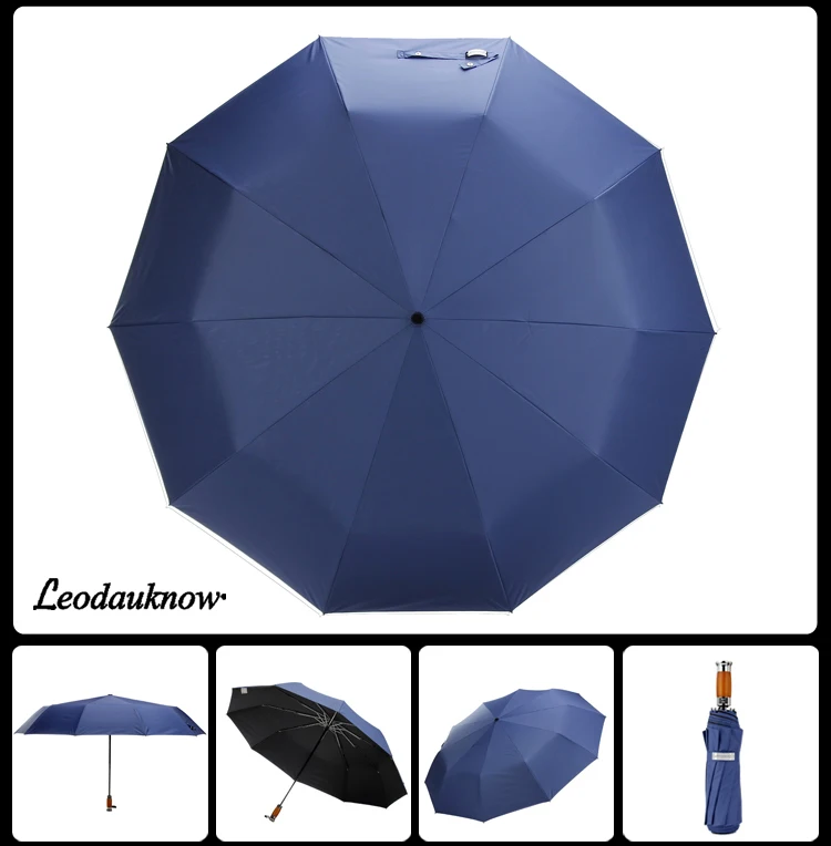 

Wood Handle Umbrella Rain Automatic Double Layer Umbrellas Strong Wind Resistant Business Foldable Umbrela Male Umbrella AB50UB