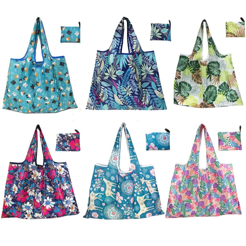 Многоразовая сумка для покупок складной Дамский саквояж продуктов дорожная