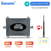 free shipping single band 2g 3g 4g signal repeater 65db cdma 850 pcs 1900 aws 1700 cellular amplifier add whip antenna as gift