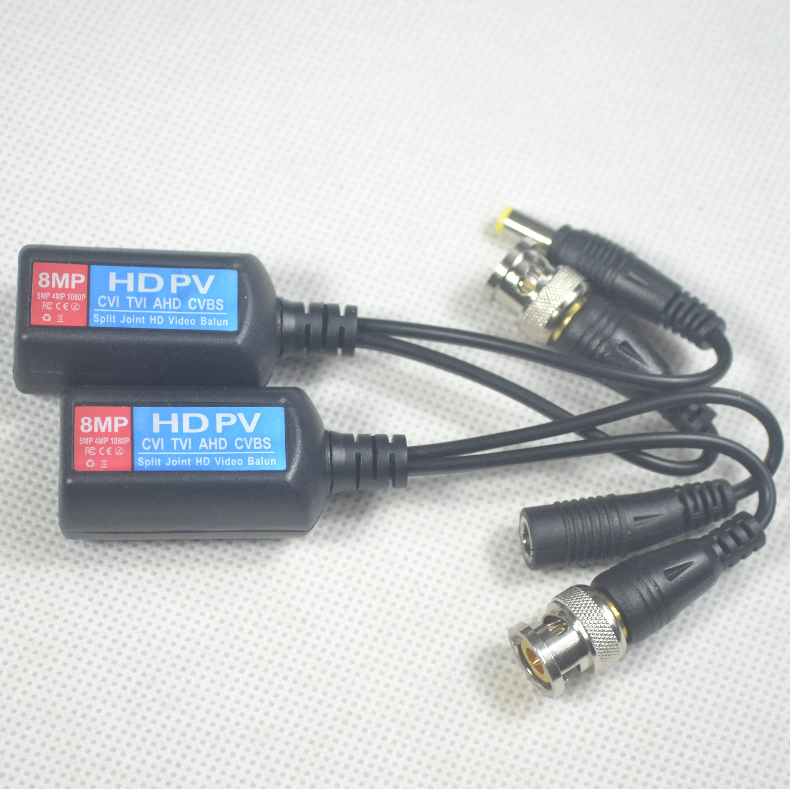 8MP CCTV BNC видео Мощность HD балун HD CVI TVI AHD CVBS CAT5e 6 Защита от перенапряжения 5MP 4MP 3MP 1080P 960P 720P для HD камеры