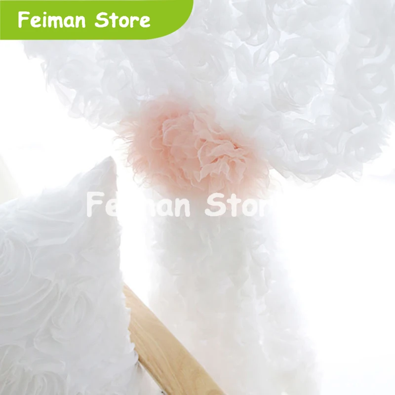 Простой современный объемная Роза вышитый тюль пряжи маленькие свежие