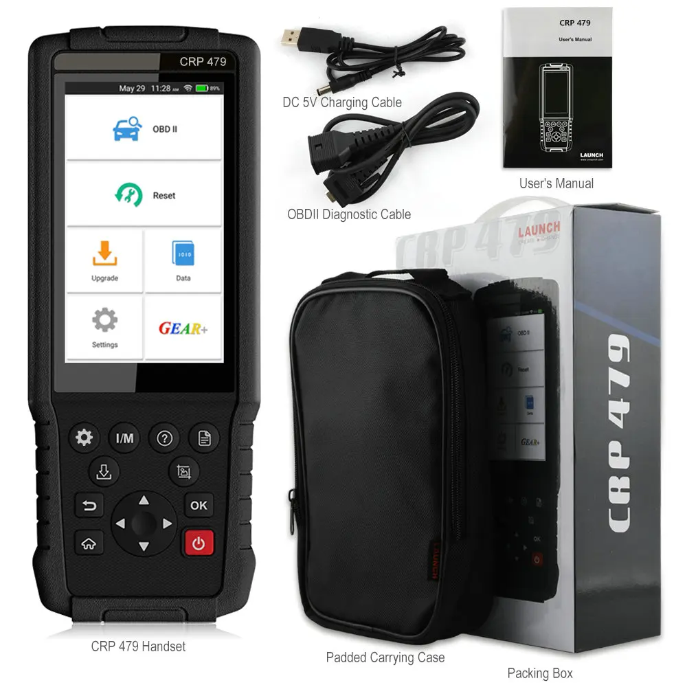 LAUNCH X431 CRP479 WiFi автомобильный диагностический инструмент ABS EPB масло 15 Функция сброса Инжектор Кодирование OBD2 сенсорный экран Автомобильный сканер - Цвет: LAUNCH CRP479