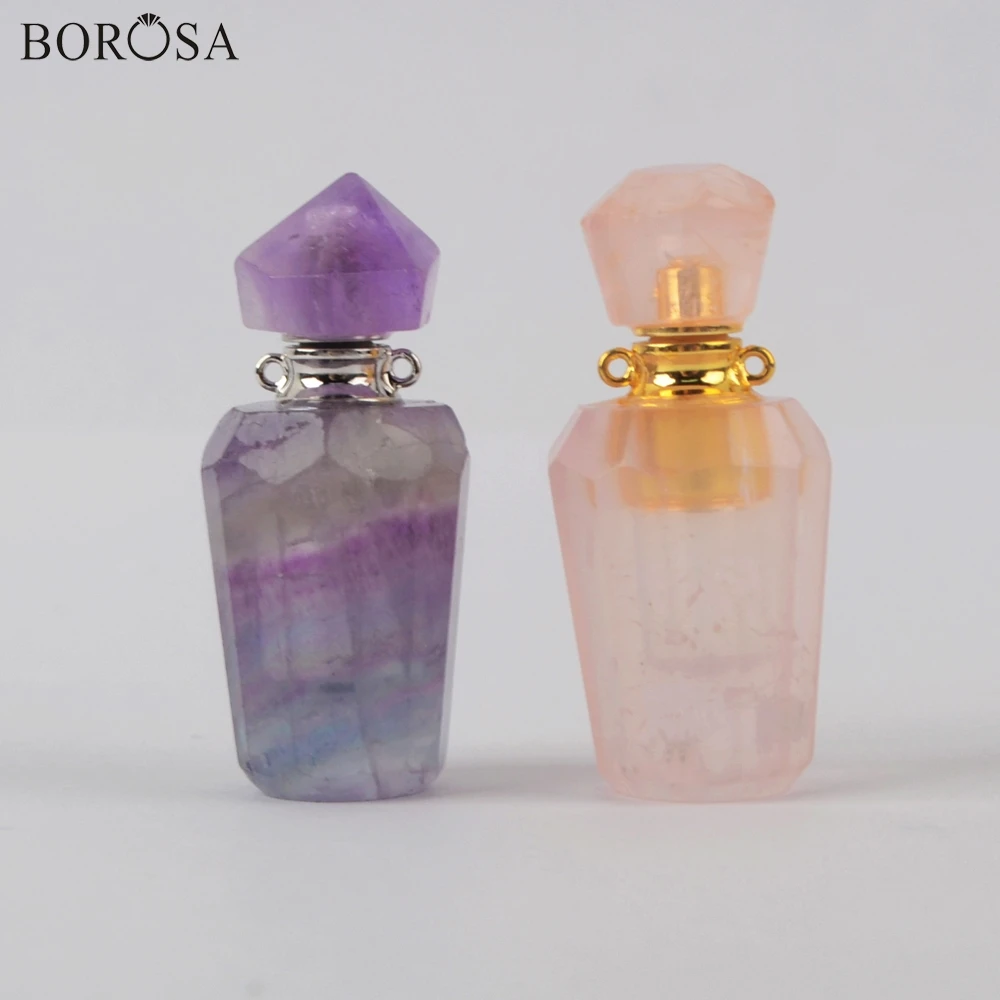 BOROSA Золотой/Серебряный цвет натуральный камень Соединительный Радужный флюорит